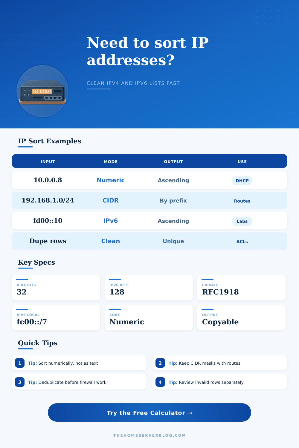 IP Address Sorter Tool for Networks