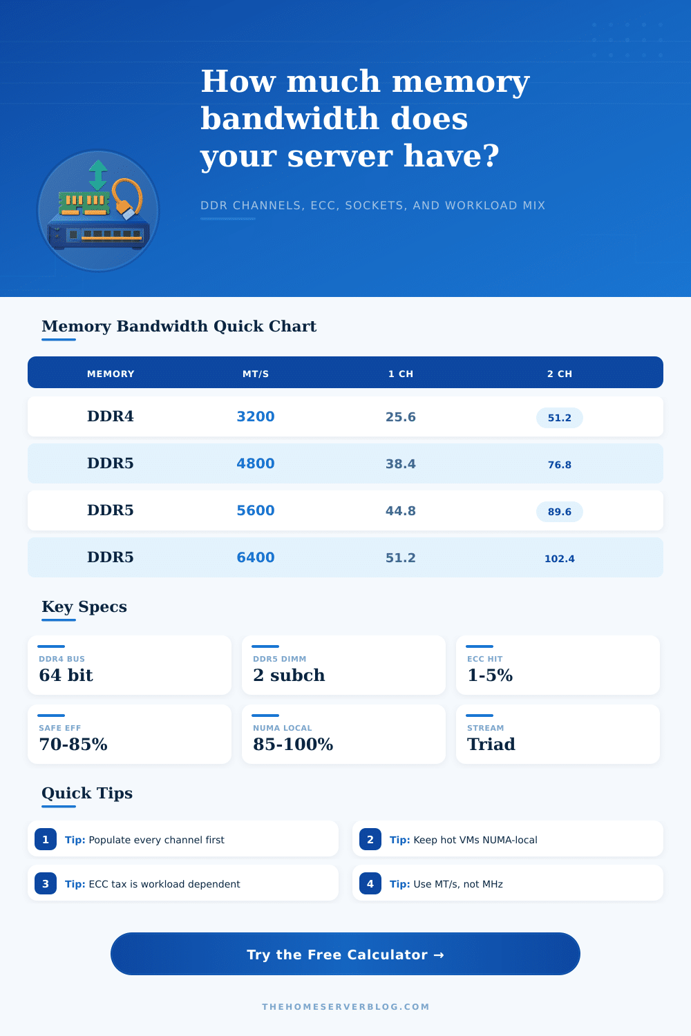 Memory Bandwidth Calculator for Home Servers