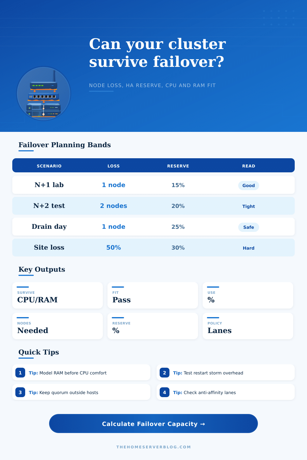 Cluster Failover Capacity Calculator