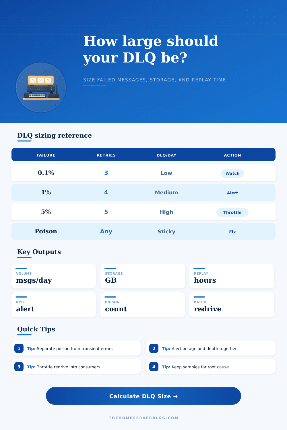 Dead Letter Queue Calculator for DLQ Sizing
