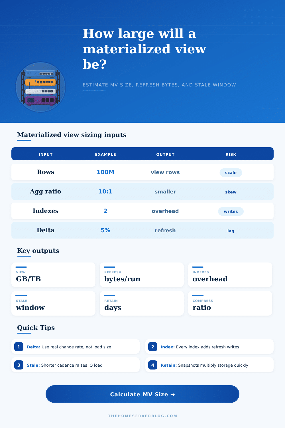 Materialized View Size Calculator