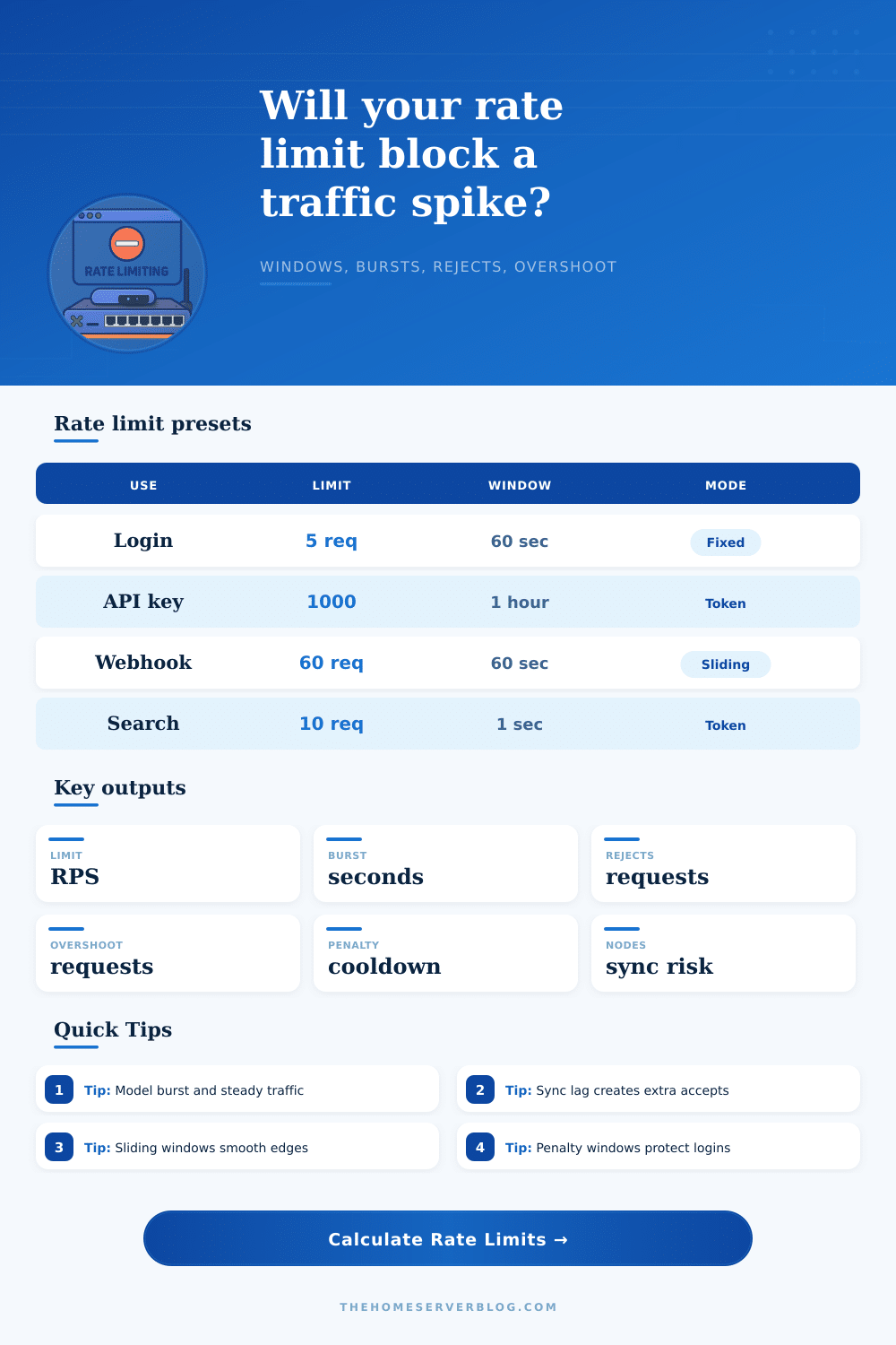 Rate Limiting Window Calculator